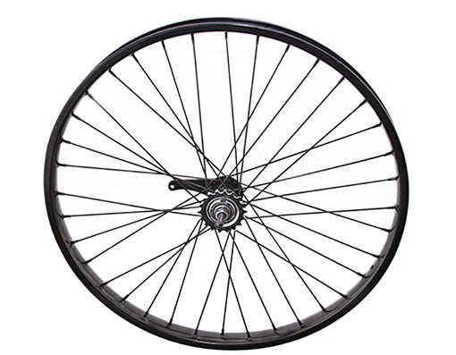 26" x 2.125 Steel Coaster Bike Wheel 36 Spoke Black