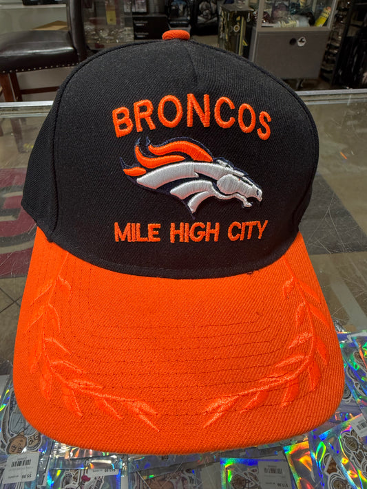 Denver Broncos snapback hat Black orange and Blue