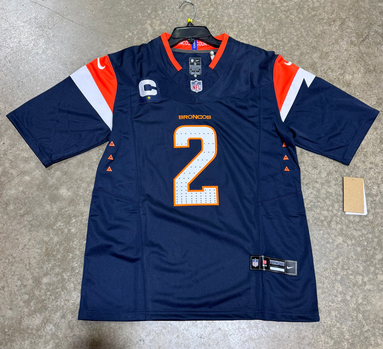 Denver Broncos Patrick Surtain Jersey with Captain Patch # 2 Blue