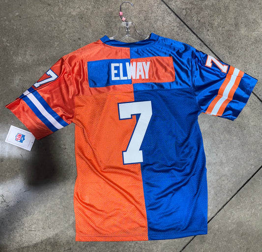 Denver Broncos John Elway Jersey # 7 Orange Blue Split Throwback