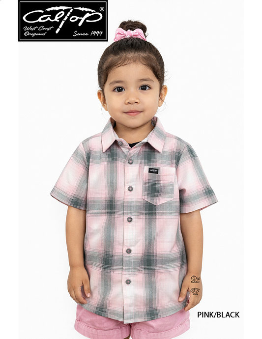 KS001 S/S PLAID : Pink-Black