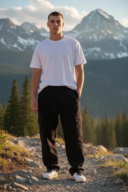 FB County Mens and Womens Heavyweight Baggy Cargo Sweatpants Unisex S-3XL