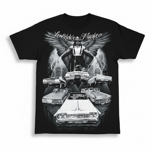 Lowrider Magic Chicano Art David Gonzales DGA T Shirt Black