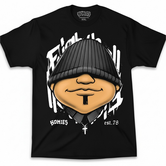 DGA T Shirt Homies Eight ball Big Face Lowrider Chicano Art David Gonzales