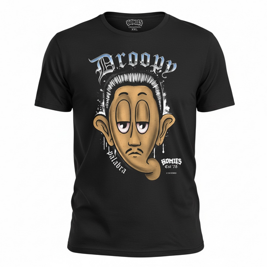 DGA T Shirt Homies Droopy Big Face Lowrider Chicano Art David Gonzales