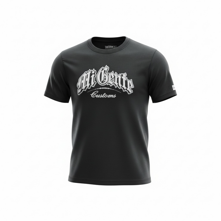 Mi Gente Customs Black with White Letters