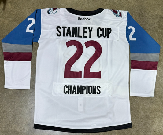 Colorado Avalanche 2022 22 Stanley Cup Champions Jersey White Blue