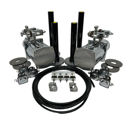 Hoppos Hydraulics 2 Pump Kit Front Back Side Side Chrome Street