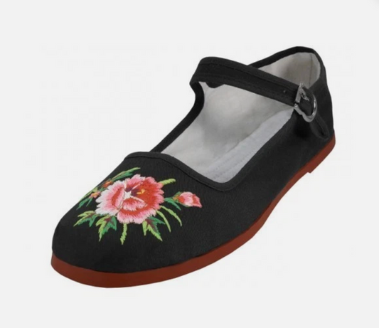 Women Mary Jane flower Shoe Shoes Baby doll Flat Slip Ballet Sandals Size 5-11