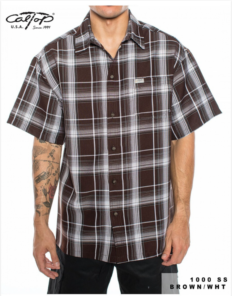 1000 S/S Plaid Color Base : Brown-White