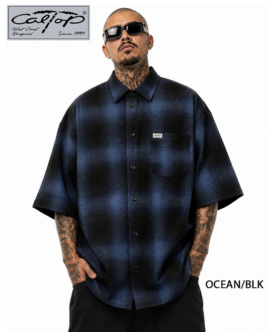2000 S/S Plaid Color Base : OCEAN-BLACK