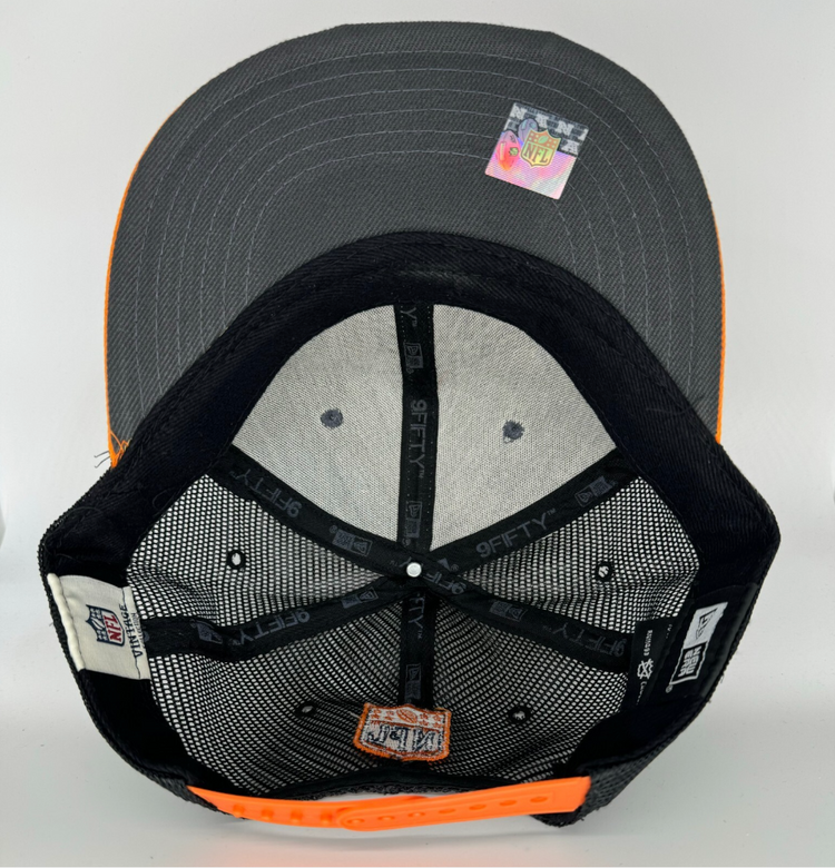 denver broncos trucker hat cap black orange gray snap back