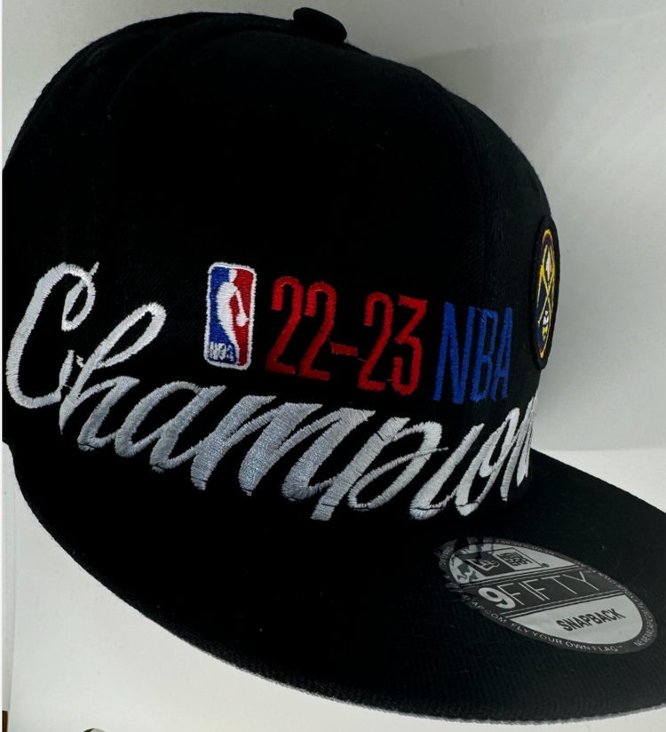 Denver Nuggets Hat Cap Black Champions Champion NBA DEN snap back