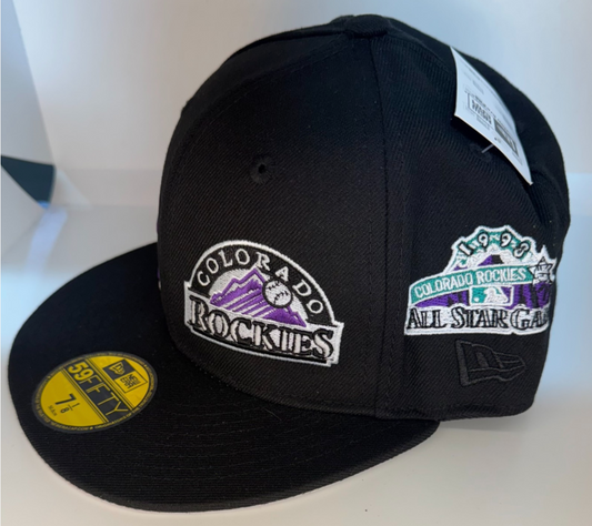 Colorado Rockies Purple Black patches New Era Fitted Hat Cap