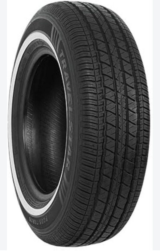 Travelstar 155-80-13 Lowrider tire with white wall