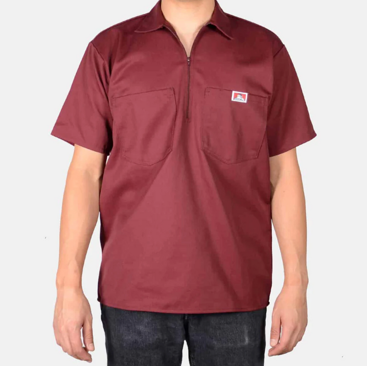 Ben Davis Solid Short Sleeve 1/2 zip shirt