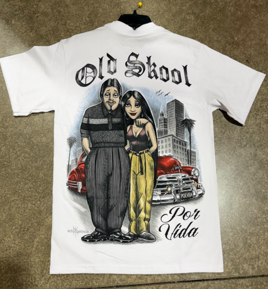 DGA T Shirt Homies Old School Original White Lowrider Chicano Art David Gonzales