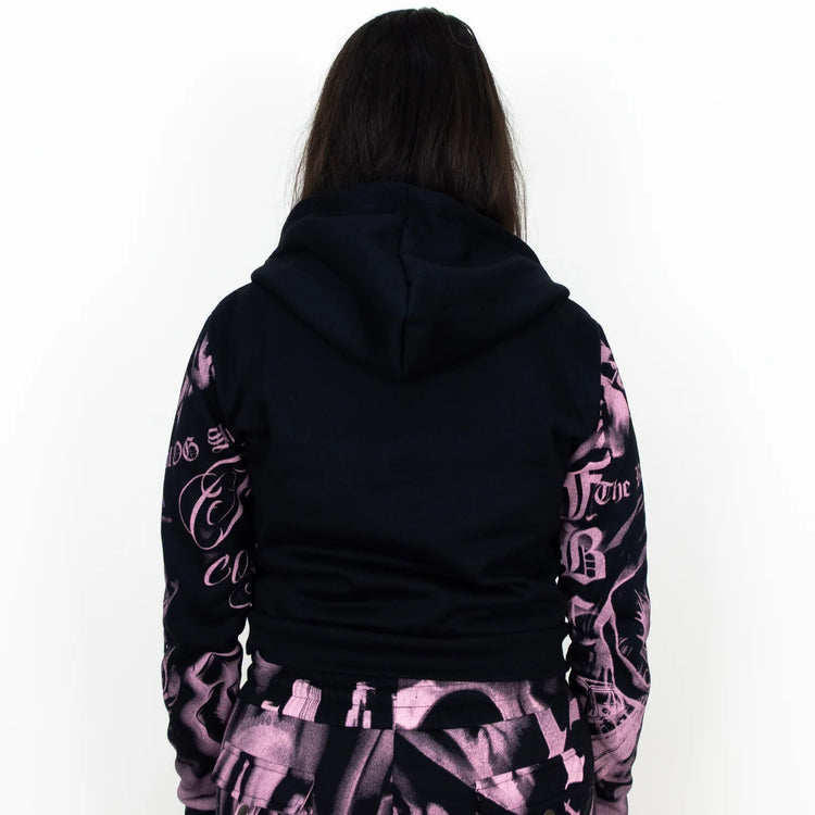 FB County Womens Tatted Up Tracksuit (Full Set) Black Pink