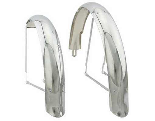 26" Flared Adjustable Balloon Fender Set Chrome.