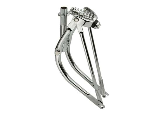 16" Bent Spring Fork 1" Chrome