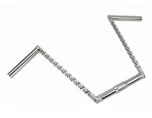 Double Twisted Handlebar 12" 25.4mm Chrome.