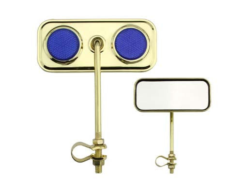 Rectangle Mirror Gold Blue Reflectors
