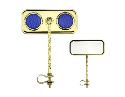 Rectangle Twisted Mirror Gold/Blue Reflectors.