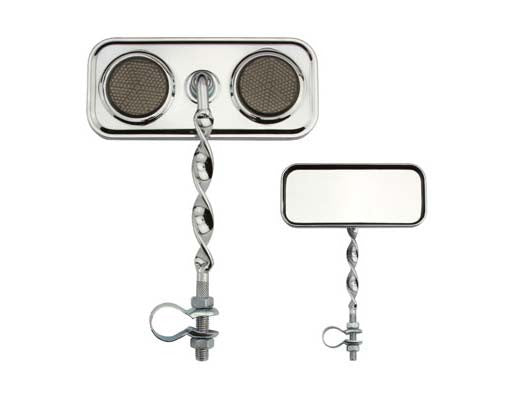 Rectangle Flat Twisted Mirror Black Reflectors.