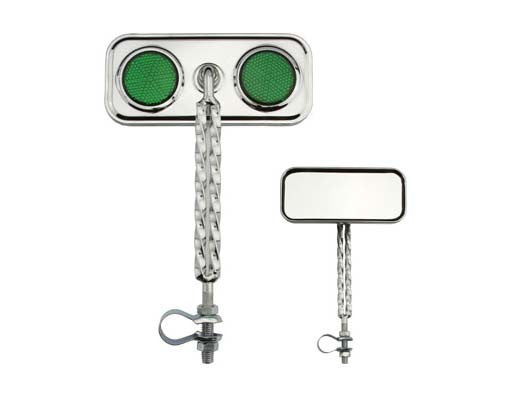 Double Twisted Mirror Chrome Green Reflectors.