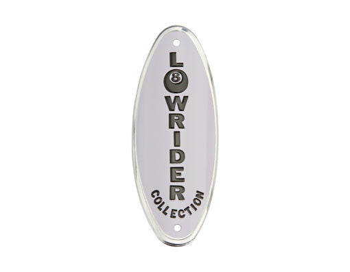 Lowrider Name Plate White/Black.