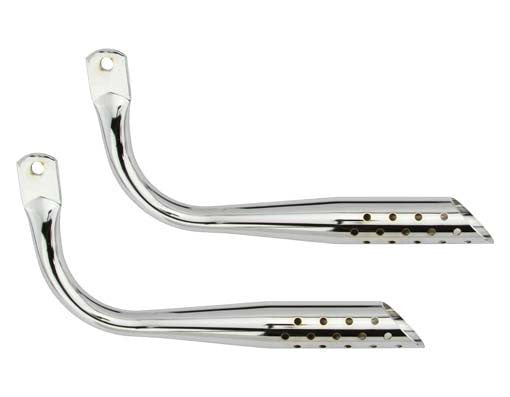 Muffler Oblique W/Holes Chrome.