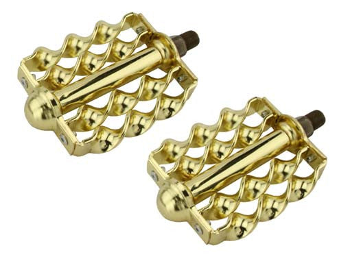 Double Flat Twisted Pedals Gold.