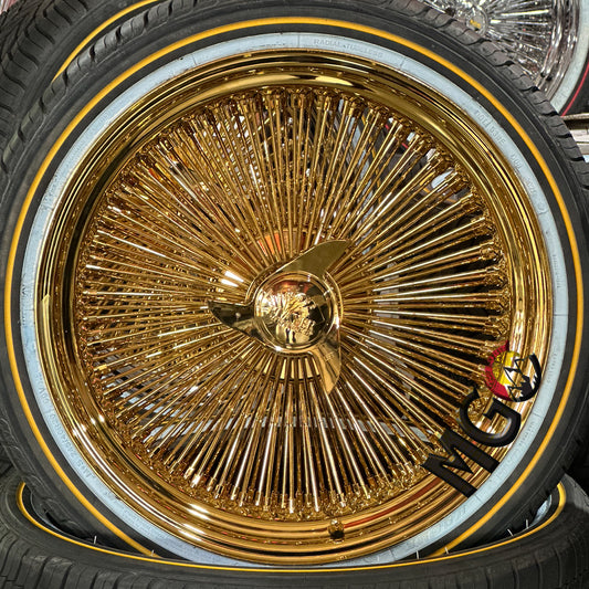 Player 22x8 - 150 spoke all gold wire wheels standard