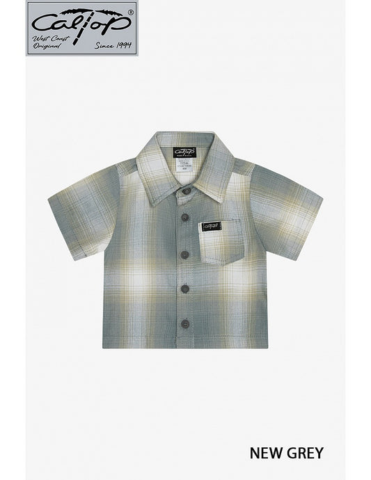 KS001 S/S PLAID : New Grey