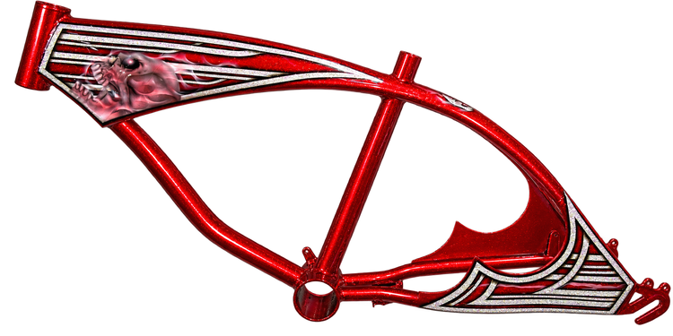 20" inch Custom Candy Red Skull patterned out Frame and Fenders set