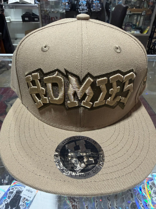 Homies Khaki Logo Snap Back Hat Cap