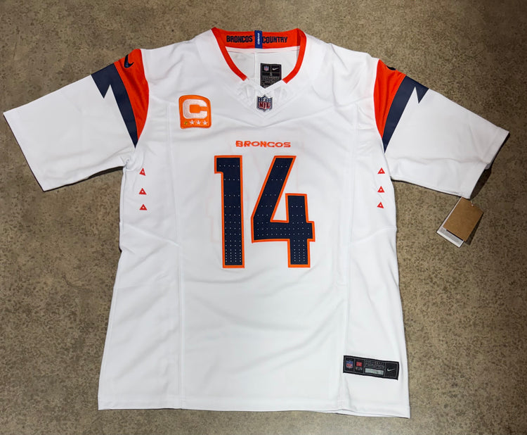 Denver Broncos Courtland Sutton Jersey # 14 White with captain patch