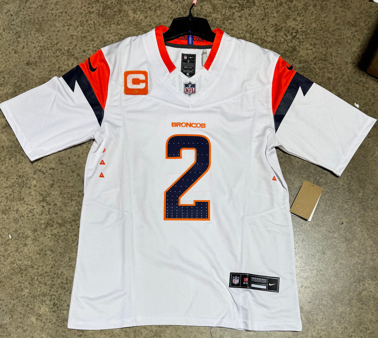 Denver Broncos Patrick Surtain Jersey with Captain Patch # 2 White