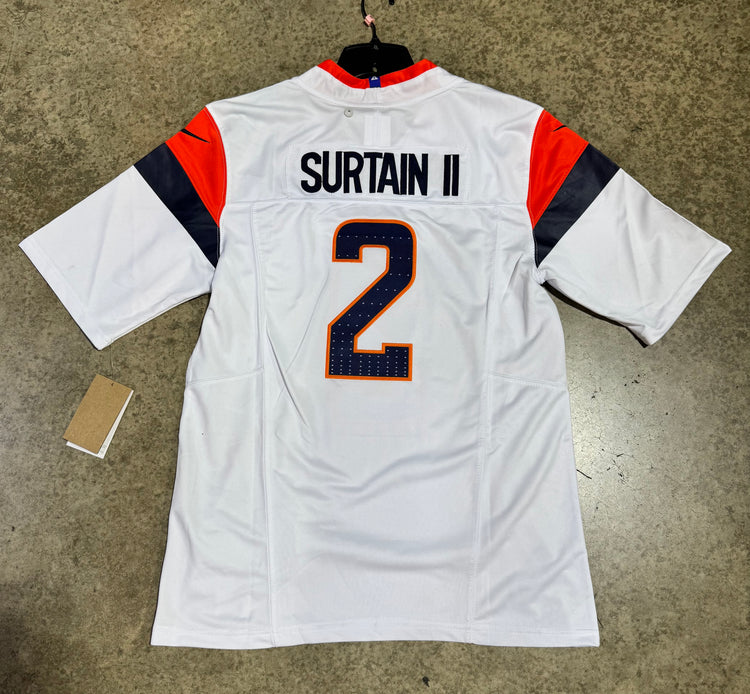 Denver Broncos Patrick Surtain Jersey with Captain Patch # 2 White