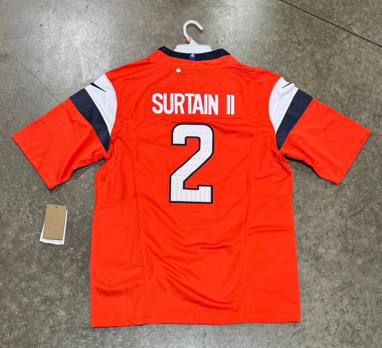Denver Broncos Patrick Surtain Jersey #2 Orange With Captain Patch