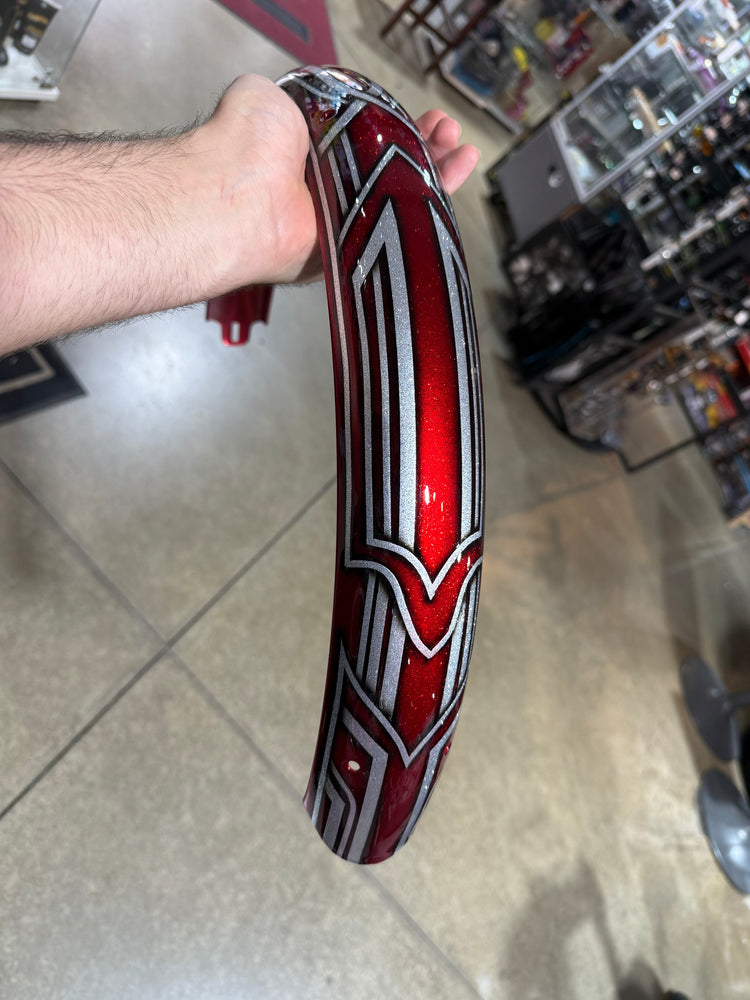20" inch Custom Candy Red Skull patterned out Frame and Fenders set