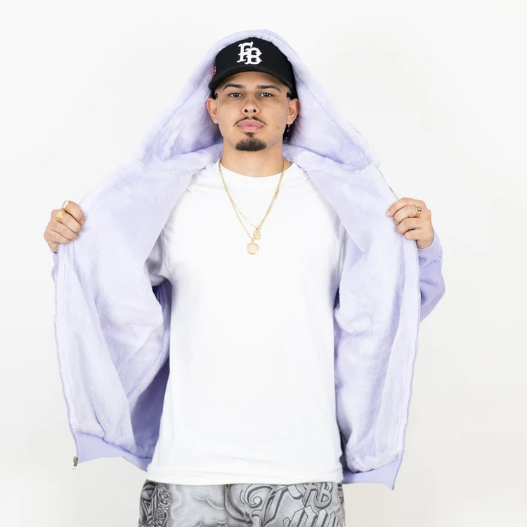FB County Heavyweight Cozy Zip-Up Hoodie Purple Solid
