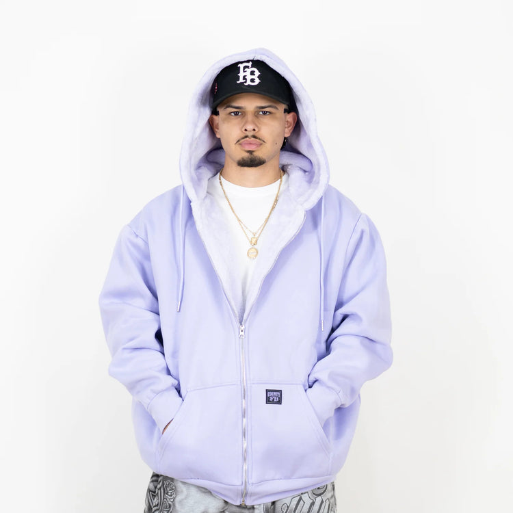 FB County Heavyweight Cozy Zip-Up Hoodie Purple Solid