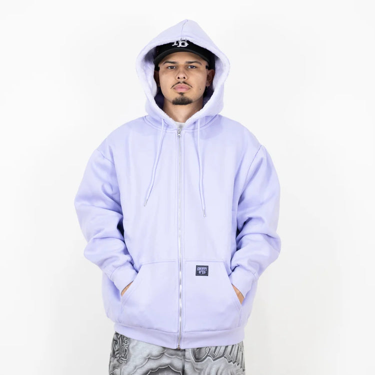 FB County Heavyweight Cozy Zip-Up Hoodie Purple Solid