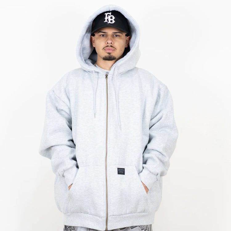 FB County Heavyweight Cozy Zip-Up Hoodie Grey Gray