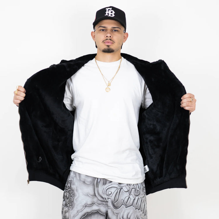 FB County Heavyweight Cozy Zip-Up Hoodie Black Solid