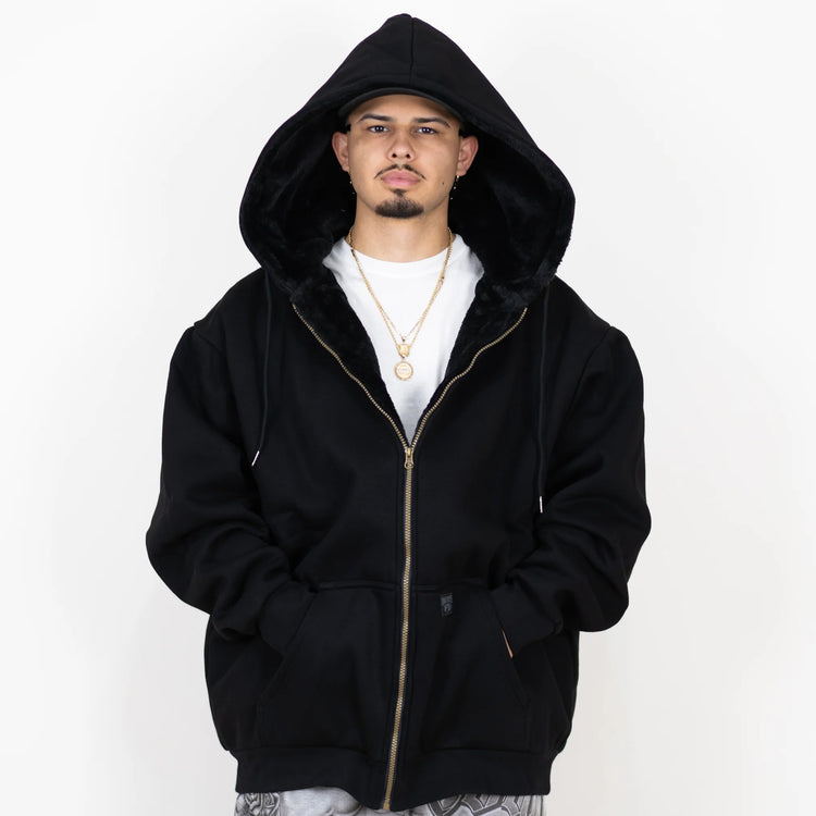 FB County Heavyweight Cozy Zip-Up Hoodie Black Solid