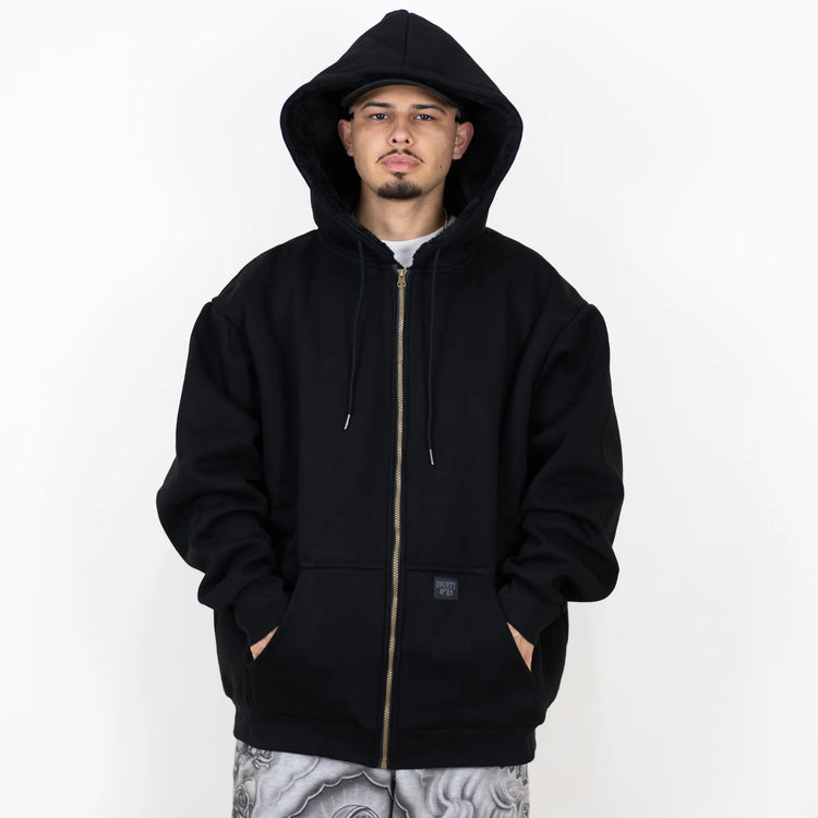 FB County Heavyweight Cozy Zip-Up Hoodie Black Solid