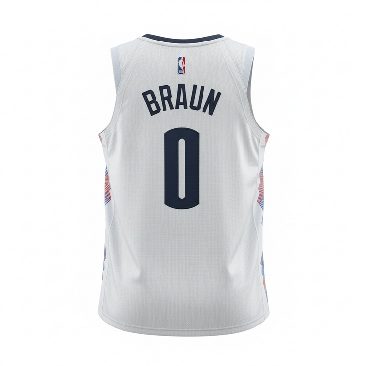 Denver Nuggets Christian Braun 0 City edition White Rainbow replica