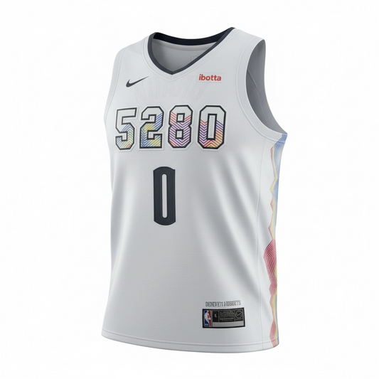 Denver Nuggets Christian Braun 0 City edition White Rainbow replica